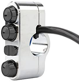 LABUNE Lenker-Momentschalter 1X Motorrad 1quot;25mm Lenkerschalter Hupe Licht Blinker Startschalter Druckknopf Für H.a.r.l.e.y Sportster Touring Dyna (Color : Chrome)