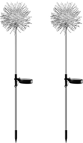 Solarlampen Für Außen Garten, 2 Stück Solarleuchten Garten Deko Löwenzahn Gartendeko Solar Gartenleuchte, IP65 Wasserdicht Solar Blumen Lampe Für Rasen, Balkon, Terrasse, Hof, Halloween Weihnachtsdeko