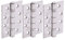 HANDLEZONE® Door Hinges 1.5 Pairs (3 Hinges) 102mm / 4 inch Ball Bearing, Grade 13 Fire Rated, CE13 FD30 FD60, with Screws - Polished Stainless Steel