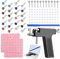 Longbeauty 224pcs Ohr Piercing Pistole Kit Edelstahl Körper Piercing Werkzeuge Studs Ohrringe Nase Lippe Nabel Piercing Maschine für Home Salon Piercing Nadeln, Schwarz