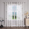 Delien Gardinen mit Ösen Ausbrenner Gardinenschals Transparente Modern Fenster Gardinen mit Blumenmuster Wohnzimmer Flächenvorhänge Deko Ösenschals Vorhang 1 St. Weiß,BxH 140x245cm