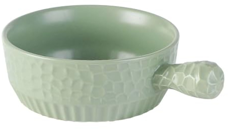 TYMYYS Suppentassen Mit Henkel,suppenschüssel Mit Griffen, Bouillonbecher, Cremesuppenschalen Porzellan, Keramikschale-grün-15x15x6cm, 600ml