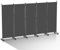 Cecaylie Paravent auf Rollen, Raumteiler Garten Stellwand, Trennwand Balkon Sichtschutz, flexibel 5 Teilig Privatschutz, blickdichter Faltbar Paravent für Büros, Balkon - Anthrazit(284x 181 cm)