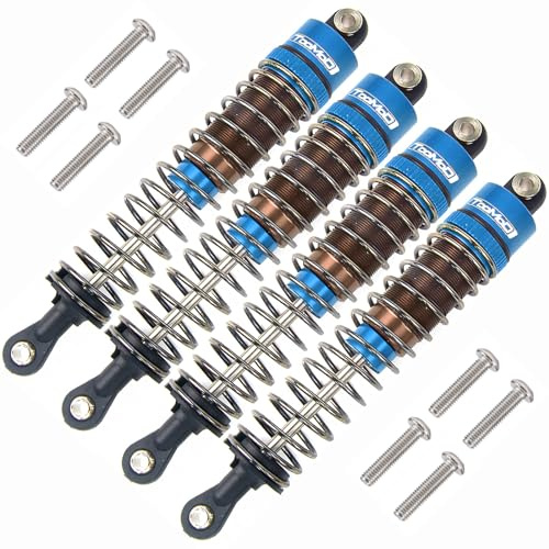 TOOMOD 1/10 80 mm RC ölgefüllte Stoßdämpfer-Set für Tamiya TRX4 Axial SCX10 D90 Crawler Car Monster Car Upgrades Ersatzteile (blau)