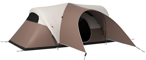 Outsunny Familienzelt 5-6 Personen wasserdichtes, leicht belüftetes Campingzelt mit Transportsack, Abm. 550L x 300l x 198H cm
