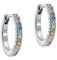 Ted Baker Heplie Crystal Hoop Earrings (14mm outside diameter) For Women (Silver/Rainbow Pastel Crystal)