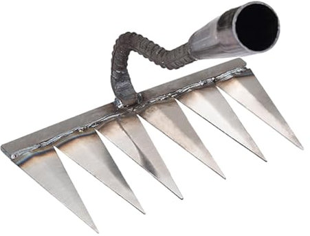 Rastrello Per Diserbo - 32mm Rastrello Giardino In Acciaio Al Carbonio,Rastrello Per Foglie,Zappa Diserbo Rastrello,Rastrello Diserbo,zappa Per Erbacce Allentamento/Semina, 6 Denti (senza Bastone)