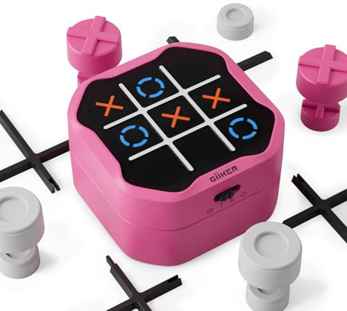 GiiKER Tic Tac Toe Bolt Game, Original 3-in-1 Handheld Puzzle Game Console, Portable Travel Games for Car Ride, Board Games for Kids and Adults, Birthday Gifts for Ages 3+