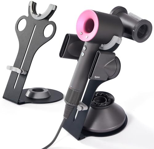 Arondson Haartrockner-Halter für Dyson Supersonic, magnetischer Föhnhalter zur Aufbewahrung von 5 Haartrockner-Aufsätzen mit Netzstecker-Kabel-Organizer, Ständer aus Karbonstahl