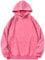 PADOLA Oversize Sweats à Capuche Femme Y2k Pull Femme Coton Veste Polaire Manches Longues Vintage délavé Sweat mi Saison Basic Hoodie Femme Rétro Pulls Casual Sweatshirts Hiver (L, 1 Rose)