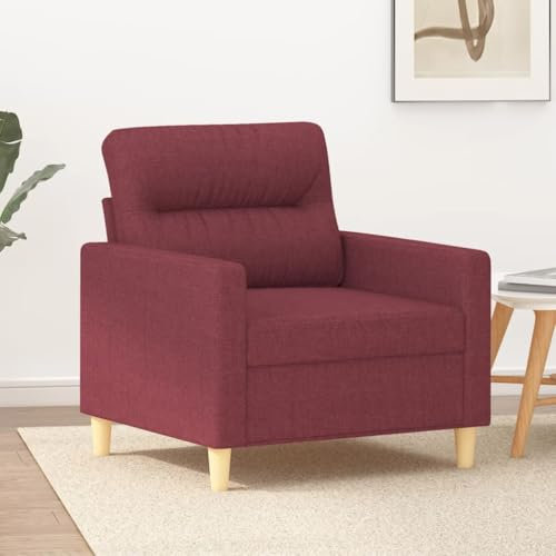 Homgoday Roter Weinsessel, 60 cm, aus Stoff, Möbel Sessel für Wohnzimmer, Sessel, Relaxsessel, Sessel für Schlafzimmer