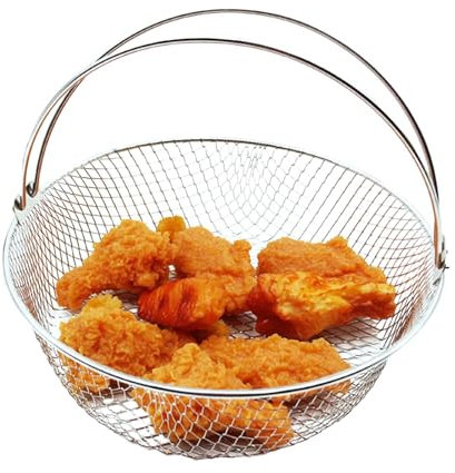 Uitseld Air Fryer Mesh Basket - Mesh Basket for Air Fryer | Stainless Steel Steamer Basket, Stackable Fry Crisper Basket for Air Fryer, Oven, Steamer