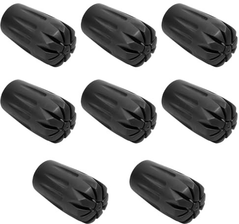 Pack De 8 Puntas Bastones Trekking, Protector De Punta De BastóN De Trekking Accesorios De Equipo De Alpinismo, Tacos De Goma Equipo para Proteger Los Bastones De Trekking, Negro