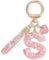 MWOOT Rose Voiture Porte clés Cadeau pour Femmes Filles Initial Lettre Porte-clés Mignon Bling Lettre Pendentif pour Sac à main Charms, Lettre S