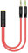 Câble répartiteur audio pour casque PC - Convertisseur adaptateur casque jack 3,5 mm, pour prise PC avec casque/microphone | Y-Splitter Audio pour téléphone et ordinateur en même temps (0,22 m)Y-Split