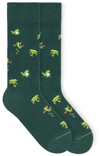 von Jungfeld - 1er Set Motiv Socken mit Frog - Forest Green Icon - Bunte Socken in Gr. 43-46