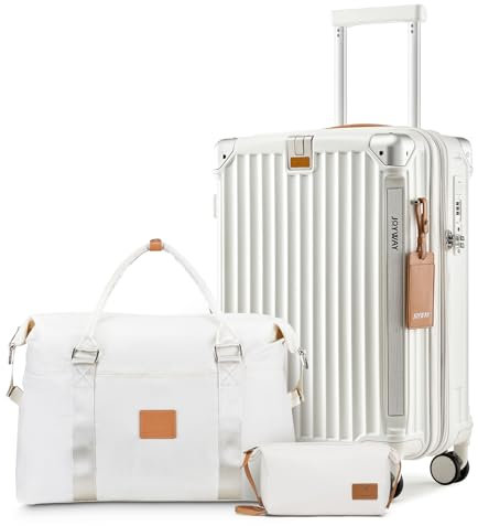 Joyway Set de 3 Valises 20'', Ensemble Bagages Rigide en ABS+PP, Capacité Extensible 25%, avec Porte-Gobelets, Roues Antiglisse à 360° y Serrure TSA Idéal pour Les Courts Trajets