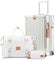 Joyway Koffer Reisekoffer von ABS Hartschalen Erweiterbar Trolley Kofferset mit TSA Schloss und 4 Rollen Der Handgepäck Sets Enthält 1 Reisetasche und 1 Kulturbeutel Weiß