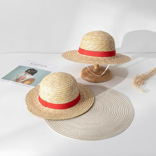 Générique Costume chapeau de paille, accessoires de costume de cosplay, accessoires de cosplay d'anime, chapeau Luffy pour enfants et adultes