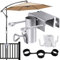 Axinyijia Soporte para Sombrilla de Balcón, Soporte de Sombrilla de Balcon Ajustable, Ø25-38mm Soporte de Clip para Balcones, Paragüero de Metal para Balcón