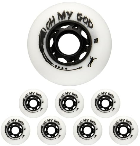 JCCHT 92A/95A Inline-Skate-Räder, 72 mm, 76 mm, 80 mm, Rollschuhe, Inline-Hockey, Ersatzrad, 8er-Pack für Anfänger,Weiß,80mm
