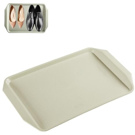Indoor Plant Tray Set 3 Pack Rubber Shoe Mat for Garden Bedroom & Entrance No Holes Design Waterproof Plastic Boot Mat for Garage & Home Use Green