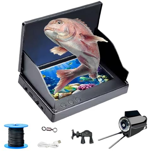 Kocusu Underwater Fishing Camera,5 Portable Infrared Night Vision Camera and 30m Cable,6000mAh Battery,IP68 Waterproof, 220° HD Wide-Angle Cameras, for Fishing Ice,Sea,River and Boat Kayak Fishing