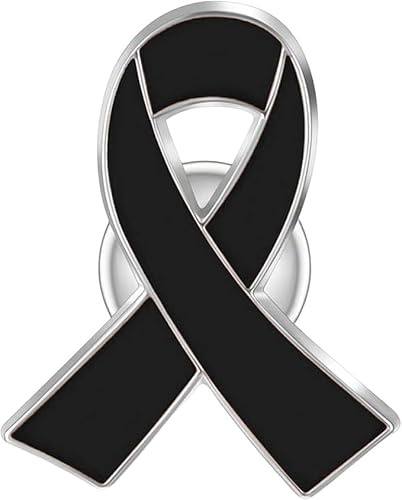 Pin Schleife Schwarz - Anstecker - Solidarität 3cm | Schleifen Pins Anstecker für alle Anlässe