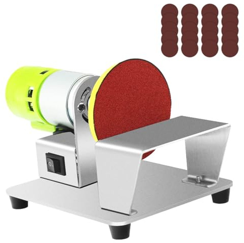 Multifunktionale Tischschleifmaschine, Mini-Tellerschleifer mit 7 einstellbaren Geschwindigkeiten, DIY-Polierschleifmaschine mit 20 Schleifpapieren, Schleifpapier-Saugnapf 75 mm