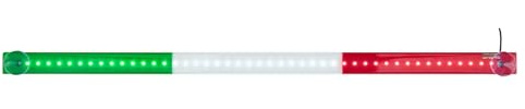 LED-Lichtleiste 60 cm Grün Weiß Rot – italienische Nationalfarben – 45 LEDs – USB-A Anschluss – Saugnapf-Montage – LKW-Innenbeleuchtung für Auto, KFZ, Wohnmobil