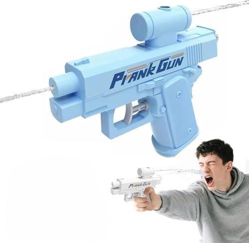 Prank Wasserpistole Klein Prank Water Gun Quirky Kleine Wasserpistole Reverse Streich Wasserpistolen Vorne Hinte Zwanghafte Zweiwege für Sommer Freien Pool Strand Wasserspielzeug (Blau)