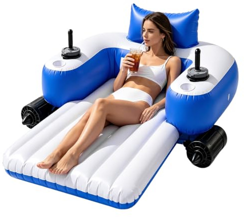Flotteurs de Piscine électrique pour Adultes – Fauteuil Flottant motorisé Rechargeable à Double Moteur, avec Joystick et Porte-gobelet, supporte jusqu'à 150 kg, pour Les fêtes, la Plage