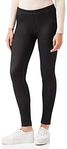 Nur Die Treggings in Jeans-Look Relax & Go Stretch mit Taschen Komfortbund Skinny Fit Damen, schwarz, M