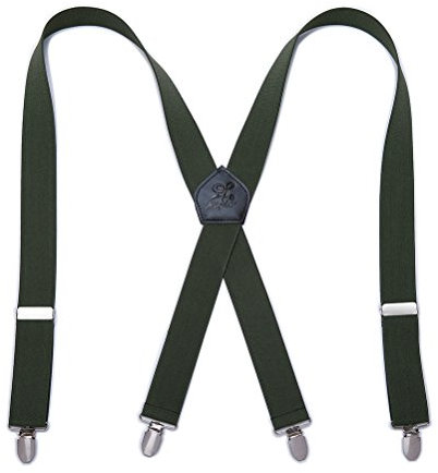 KANGDAI Herren Hosenträger Mit 4 Clips - Heavy Duty Verstellbare Braces Mit Starken Metall Clips