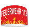 Kinderzimmer Lampenschirm FEUERWEHR KL63 | kinderleicht eine rote Feuerwehr Lampe erstellen | als Steh- oder Hängeleuchte/Deckenlampe | perfekt für Feuerwehr-begeisterte Jungen | STIKKIPIX