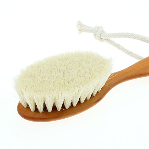 Babybürste weiche Naturhaarbürste Ziegenhaar und Birnbaumholz Kinderbürste
