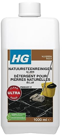 HG Nettoyant pour Pierre Naturelle Brillant, Produit 37, Nettoyage & Brillance Pour Pierre Naturelle Et Marbre. Nettoyant Vadrouille Concentré Avec Un Parfum Frais - 1 Litre (221100103)