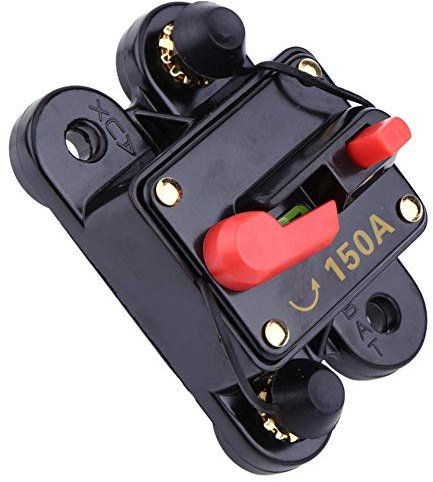 Interruttore Automatico Circuito Fusibile Reset 12V Protezione Sovraccarico di Audio per Autoveicoli/Video, Portafusibile Circuito per Auto Nave Bicicletta(150A)