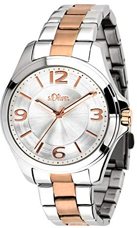 s.Oliver Damen-Armbanduhr Analog Quarz Edelstahl SO-3682-MQ