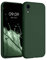 kwmobile Case Compatible with Apple iPhone XR Case - Soft Slim Protective TPU Silicone Cover - Dark Green Matte