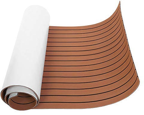 Cocoarm Dark Brown EVA Foam Teak Sheet Marine Flooring Yacht Boat Decking Self-Adhesive Pad 240 x 90 x 0.6cm