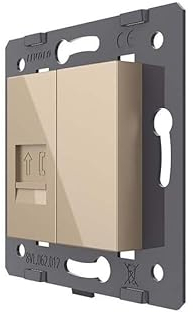 Glas Touch Lichtschalter Funkschalter Steckdosen Wechselschalter uvm in gold (Modul: Telefondose VL-C7-1T-13)