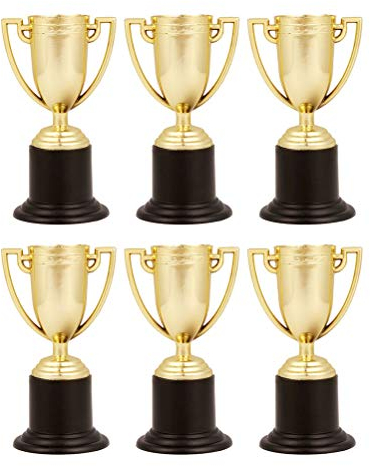 Toyvian Lot de 6 trophées dorés en plastique pour compétitions sportives