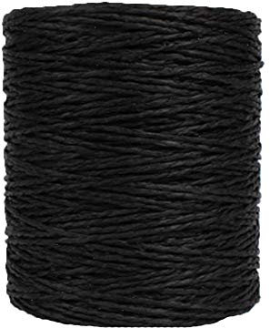 Natural Cotton Raffia Yarn Black Crochet Summer Sun Hat, Beach Bag, Rayon Knitting Materials - 280 Meters/306 Yards
