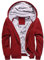 LBL Men's Pullover Winter Workout Fleece Hoodie Jackets Full Zip Wool Warm Thick Coats (11RED, L)