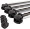 4er Set Tischbeine auf Rollen Tischfuss Möbelfuss rollbar 710mm mit Feststellbremse austauschbare Rolle (Chrom glänzend)