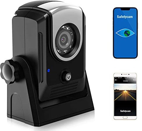 Armaturenbrettkamera mit WLAN, MHCABSR WiFi Backup Dash Cam Arbeit mit Telefon IP68 Wasserdicht IR Nachtsicht Weitwinkel Magnetische Rückfahrkamera für Anhänger LKW Wohnmobile