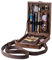 Schriftsteller Messenger Holzbox, Multifunktions-Retro-Holzhandgemachtes Werkzeug und Pinsel-Aufbewahrungsbox, tragbare Crossbody-Postbote-Tasche für Künstler-Malerei