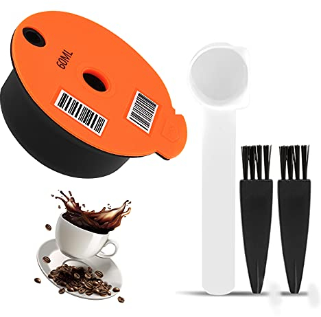 Kaffeefilter Tassimo Kapseln Wiederverwendbar Kaffeekapsel Nachfüllbar Kaffeepads (60ml, Orange)