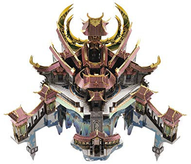 Microworld 3D Metall -Puzzle, alte chinesische Mythosarchitektur Dragon Palace Metal Model Kits, DIY Puzzles Rätsel Home Decor für Teenager Erwachsene